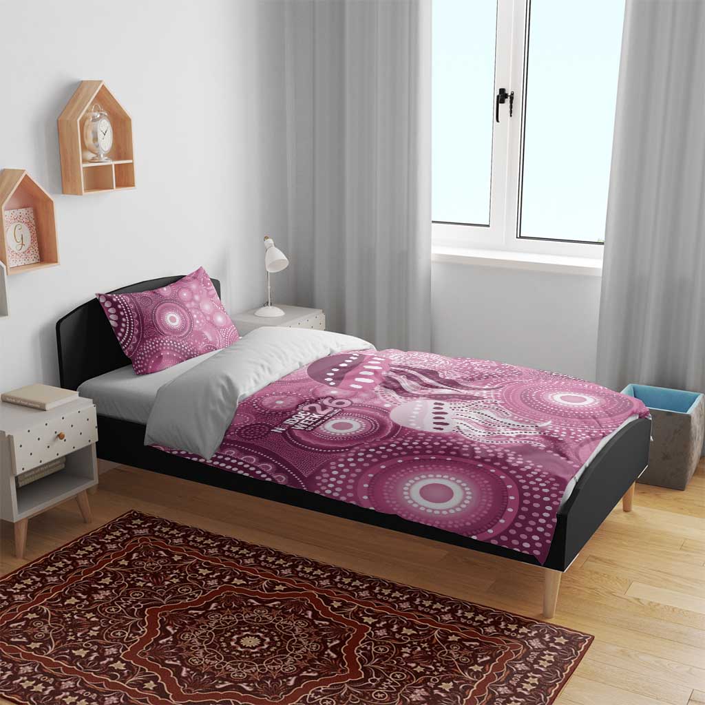 NAIDOC Deadly 50 Years Bedding Set Jellyfish Aboriginal Culture Inspired Pink