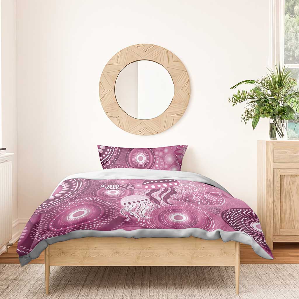 NAIDOC Deadly 50 Years Bedding Set Jellyfish Aboriginal Culture Inspired Pink