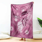 NAIDOC Deadly 50 Years Blanket Jellyfish Aboriginal Culture Inspired Pink