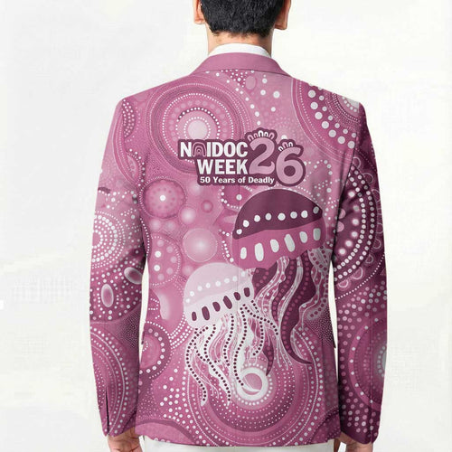 NAIDOC Deadly 50 Years Blazer Jellyfish Aboriginal Culture Inspired Pink