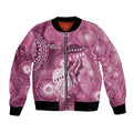 NAIDOC Deadly 50 Years Bomber Jacket Jellyfish Aboriginal Culture Inspired Pink