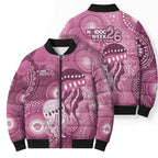NAIDOC Deadly 50 Years Bomber Puffer Jacket Jellyfish Aboriginal Culture Inspired Pink