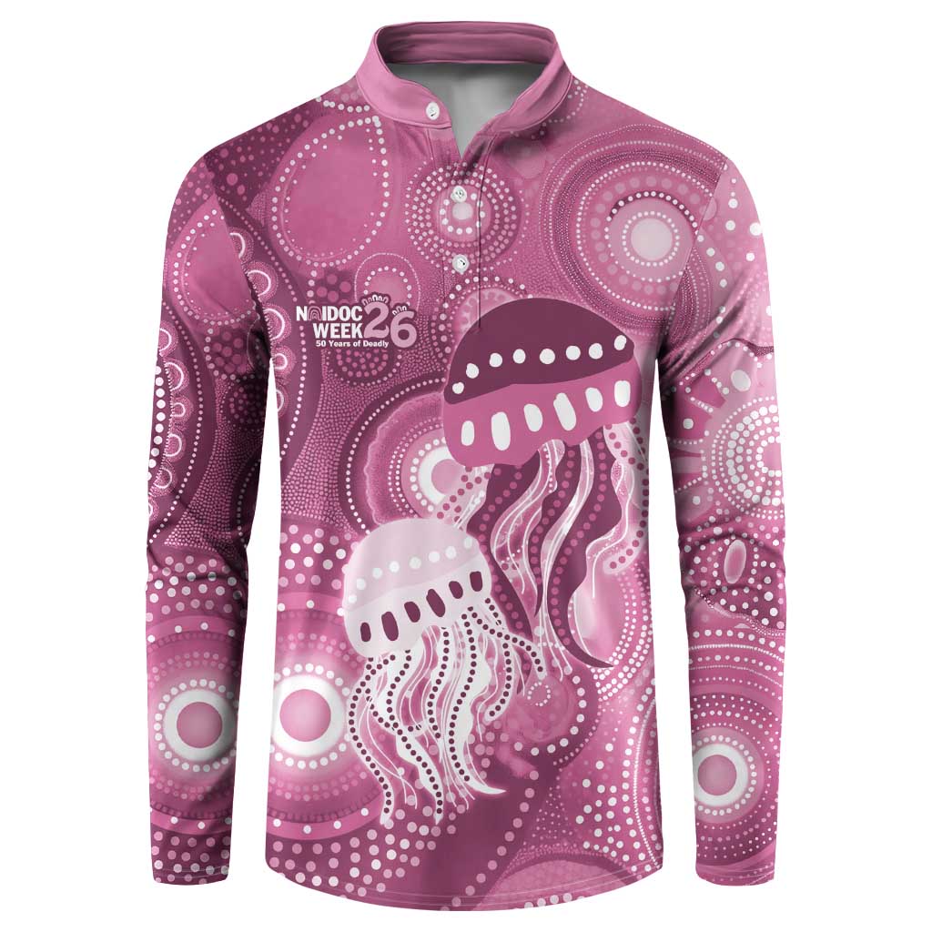 NAIDOC Deadly 50 Years Button Sweatshirt Jellyfish Aboriginal Culture Inspired Pink