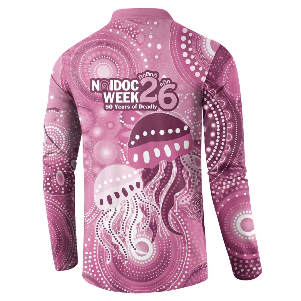 NAIDOC Deadly 50 Years Button Sweatshirt Jellyfish Aboriginal Culture Inspired Pink