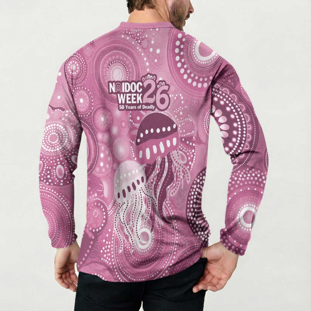 NAIDOC Deadly 50 Years Button Sweatshirt Jellyfish Aboriginal Culture Inspired Pink