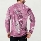 NAIDOC Deadly 50 Years Button Sweatshirt Jellyfish Aboriginal Culture Inspired Pink