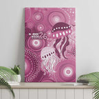 NAIDOC Deadly 50 Years Canvas Wall Art Jellyfish Aboriginal Culture Inspired Pink