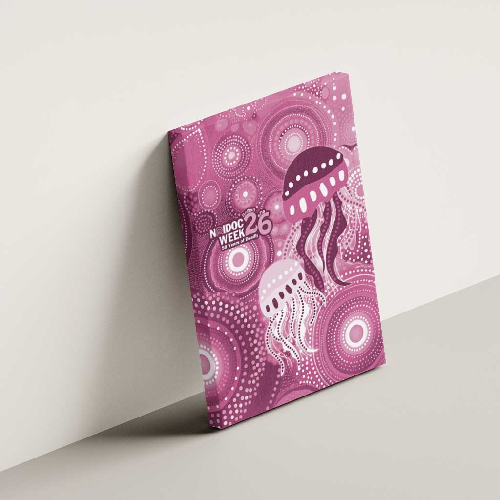 NAIDOC Deadly 50 Years Canvas Wall Art Jellyfish Aboriginal Culture Inspired Pink