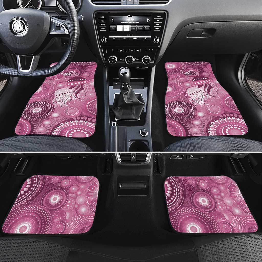 NAIDOC Deadly 50 Years Car Mats Jellyfish Aboriginal Culture Inspired Pink