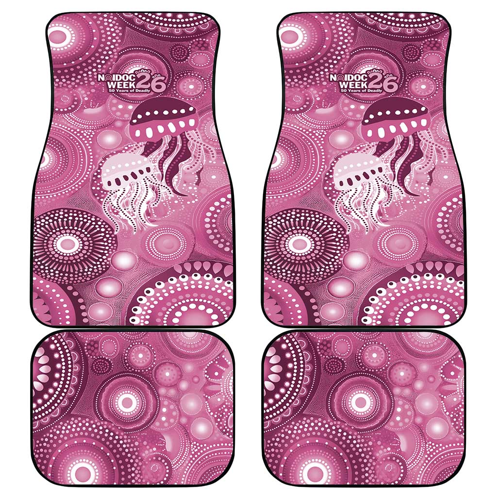 NAIDOC Deadly 50 Years Car Mats Jellyfish Aboriginal Culture Inspired Pink