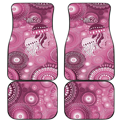 NAIDOC Deadly 50 Years Car Mats Jellyfish Aboriginal Culture Inspired Pink