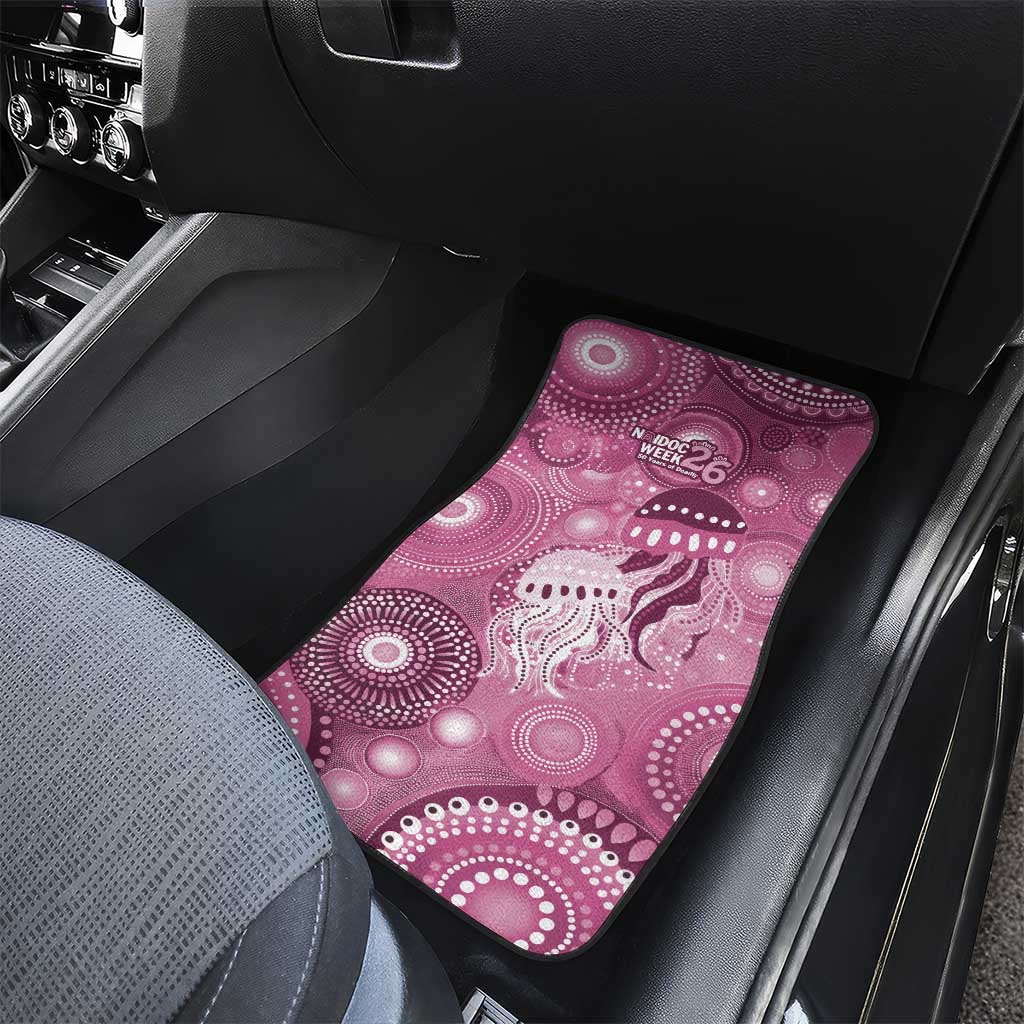 NAIDOC Deadly 50 Years Car Mats Jellyfish Aboriginal Culture Inspired Pink