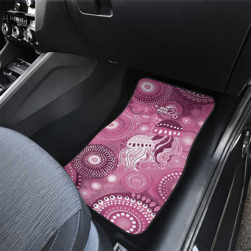 NAIDOC Deadly 50 Years Car Mats Jellyfish Aboriginal Culture Inspired Pink