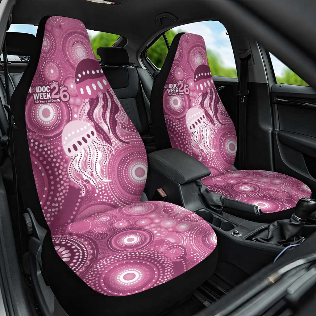 NAIDOC Deadly 50 Years Car Seat Cover Jellyfish Aboriginal Culture Inspired Pink