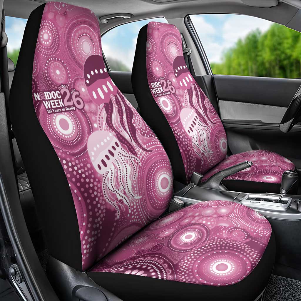 NAIDOC Deadly 50 Years Car Seat Cover Jellyfish Aboriginal Culture Inspired Pink