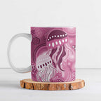 NAIDOC Deadly 50 Years Ceramic Mug Jellyfish Aboriginal Culture Inspired Pink