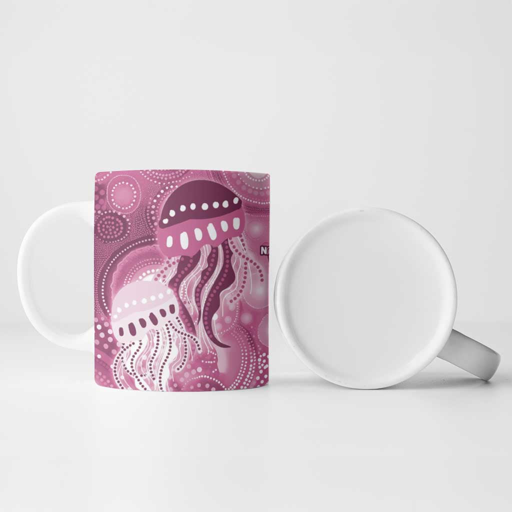 NAIDOC Deadly 50 Years Ceramic Mug Jellyfish Aboriginal Culture Inspired Pink