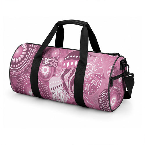 NAIDOC Deadly 50 Years Duffle Bag Jellyfish Aboriginal Culture Inspired Pink