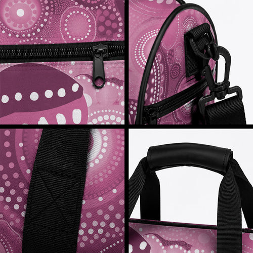 NAIDOC Deadly 50 Years Duffle Bag Jellyfish Aboriginal Culture Inspired Pink