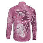 NAIDOC Deadly 50 Years Family Matching Mermaid Dress and Hawaiian Shirt Jellyfish Aboriginal Culture Inspired Pink