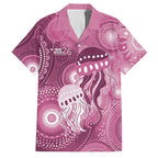 NAIDOC Deadly 50 Years Family Matching Puletasi and Hawaiian Shirt Jellyfish Aboriginal Culture Inspired Pink
