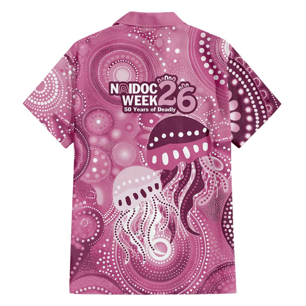 NAIDOC Deadly 50 Years Family Matching Summer Maxi Dress and Hawaiian Shirt Jellyfish Aboriginal Culture Inspired Pink