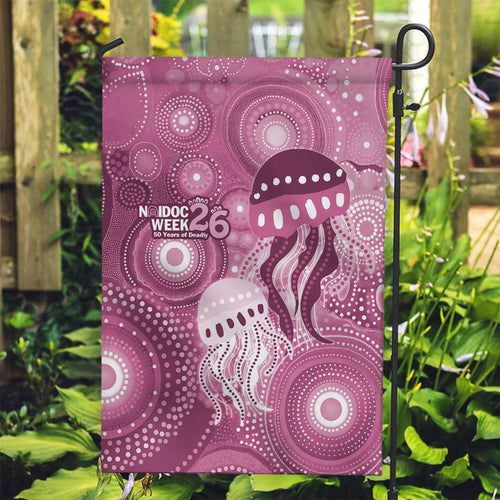 NAIDOC Deadly 50 Years Garden Flag Jellyfish Aboriginal Culture Inspired Pink