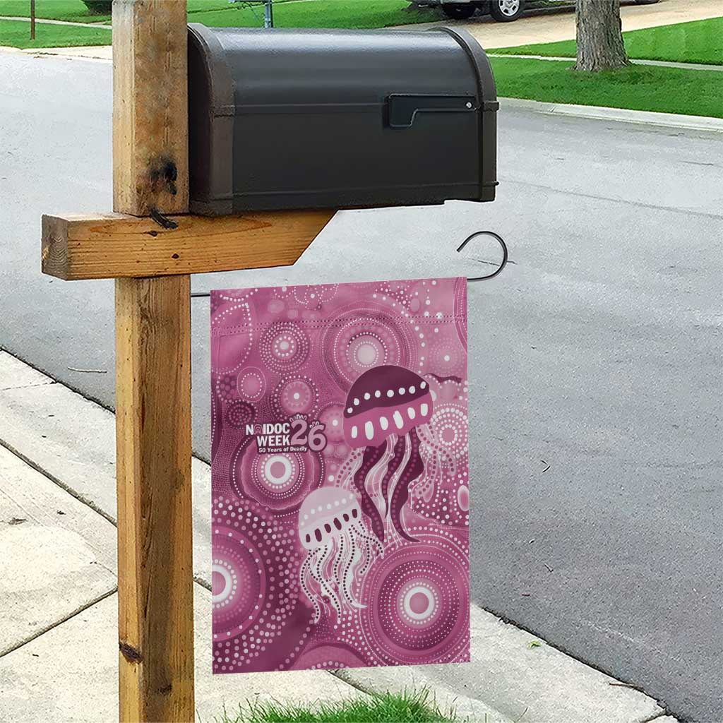 NAIDOC Deadly 50 Years Garden Flag Jellyfish Aboriginal Culture Inspired Pink