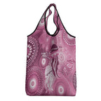 NAIDOC Deadly 50 Years Grocery Bag Jellyfish Aboriginal Culture Inspired Pink