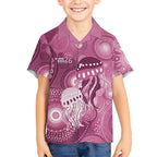 NAIDOC Deadly 50 Years Hawaiian Shirt Jellyfish Aboriginal Culture Inspired Pink