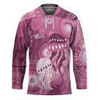 NAIDOC Deadly 50 Years Hockey Jersey Jellyfish Aboriginal Culture Inspired Pink