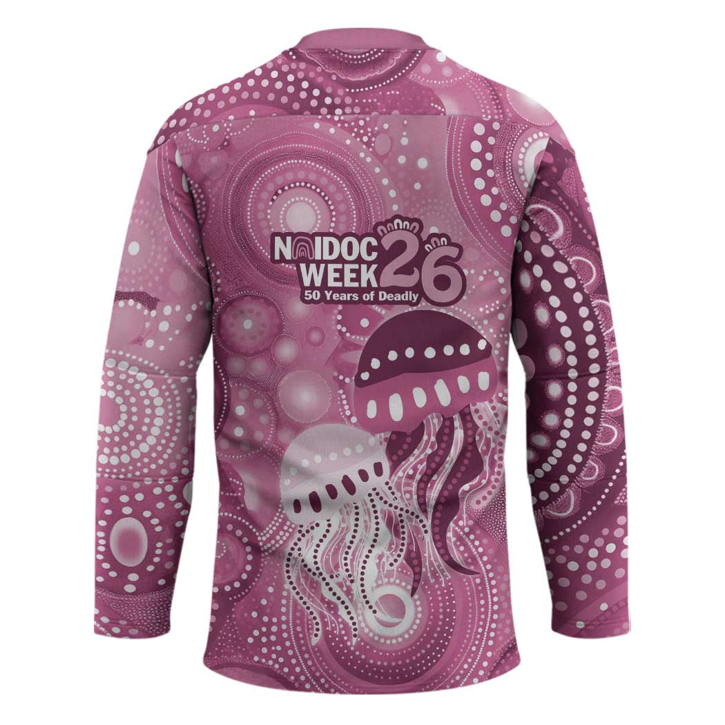 NAIDOC Deadly 50 Years Hockey Jersey Jellyfish Aboriginal Culture Inspired Pink