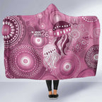 NAIDOC Deadly 50 Years Hooded Blanket Jellyfish Aboriginal Culture Inspired Pink