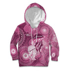 NAIDOC Deadly 50 Years Kid Hoodie Jellyfish Aboriginal Culture Inspired Pink