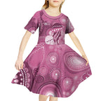 NAIDOC Deadly 50 Years Kid Short Sleeve Dress Jellyfish Aboriginal Culture Inspired Pink