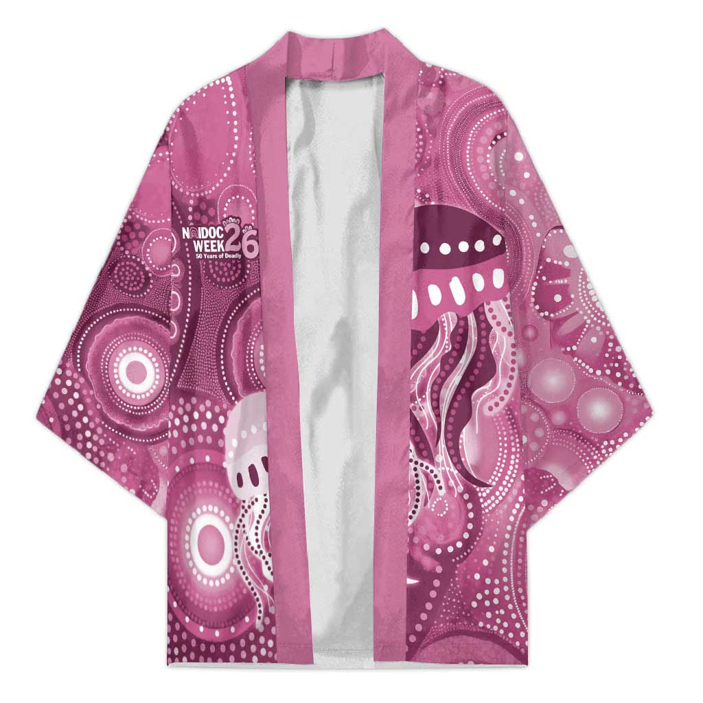 NAIDOC Deadly 50 Years Kimono Jellyfish Aboriginal Culture Inspired Pink
