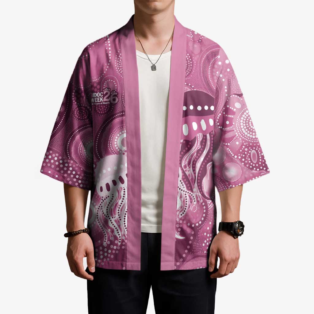 NAIDOC Deadly 50 Years Kimono Jellyfish Aboriginal Culture Inspired Pink