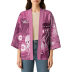 NAIDOC Deadly 50 Years Kimono Jellyfish Aboriginal Culture Inspired Pink