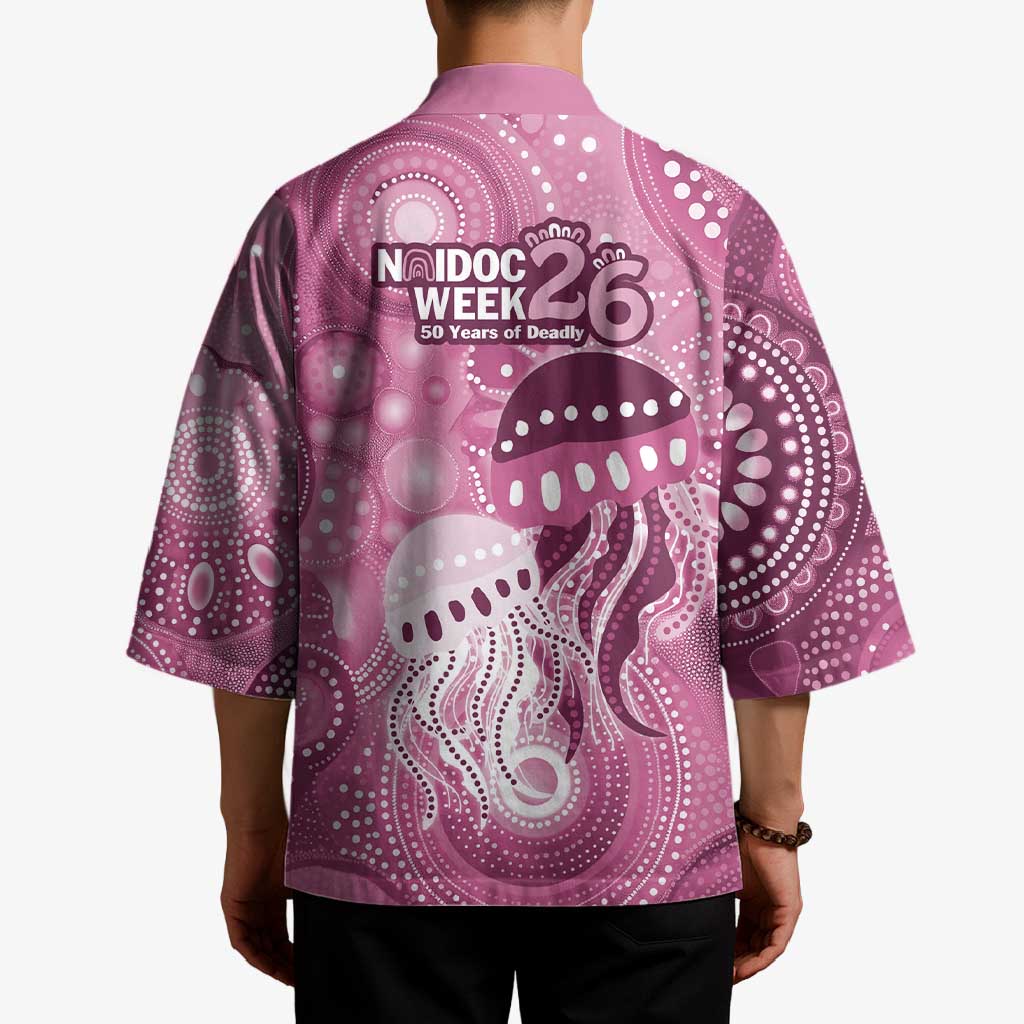 NAIDOC Deadly 50 Years Kimono Jellyfish Aboriginal Culture Inspired Pink