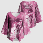 NAIDOC Deadly 50 Years Kimono Sleeve Blouse Jellyfish Aboriginal Culture Inspired Pink