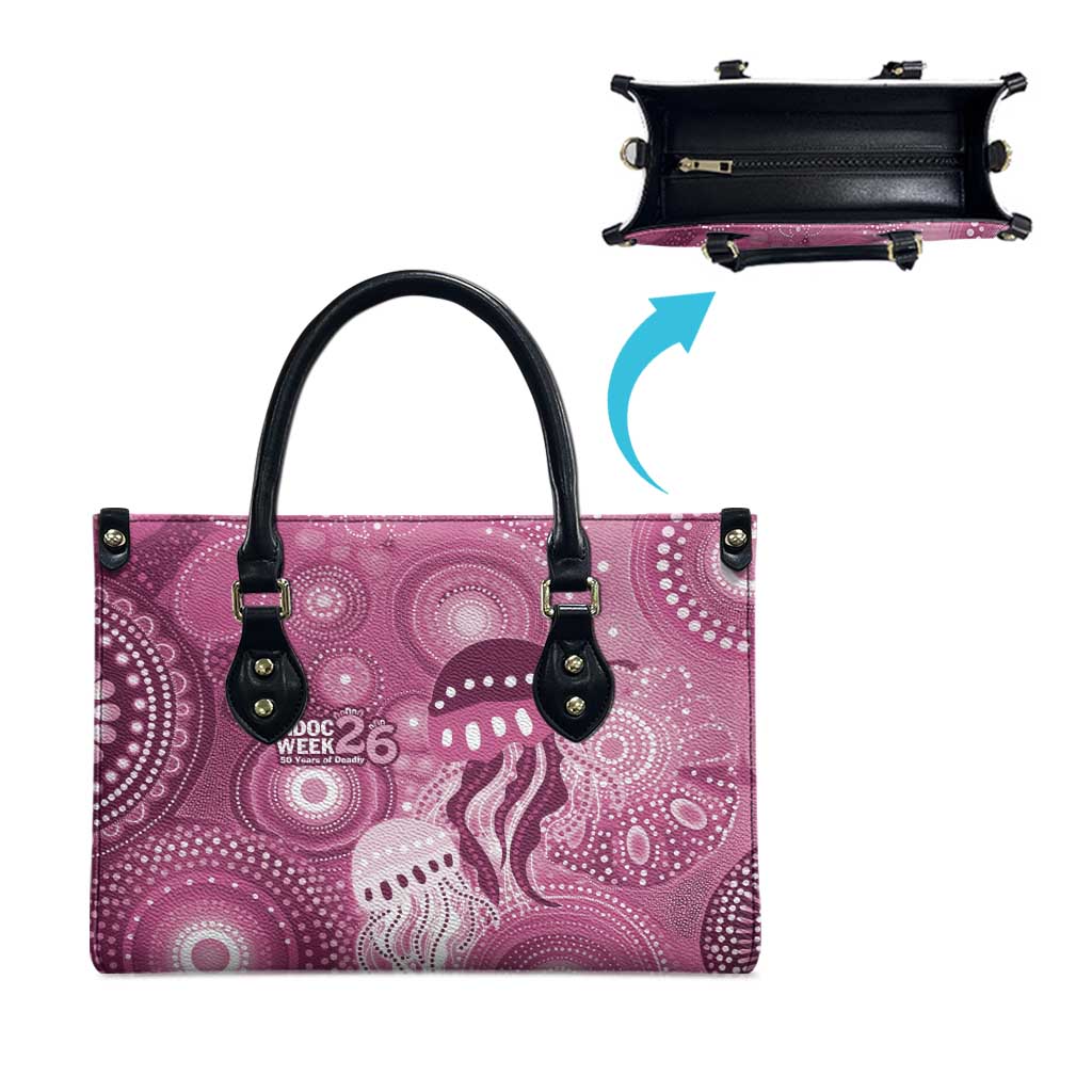 NAIDOC Deadly 50 Years Leather Bag Jellyfish Aboriginal Culture Inspired Pink