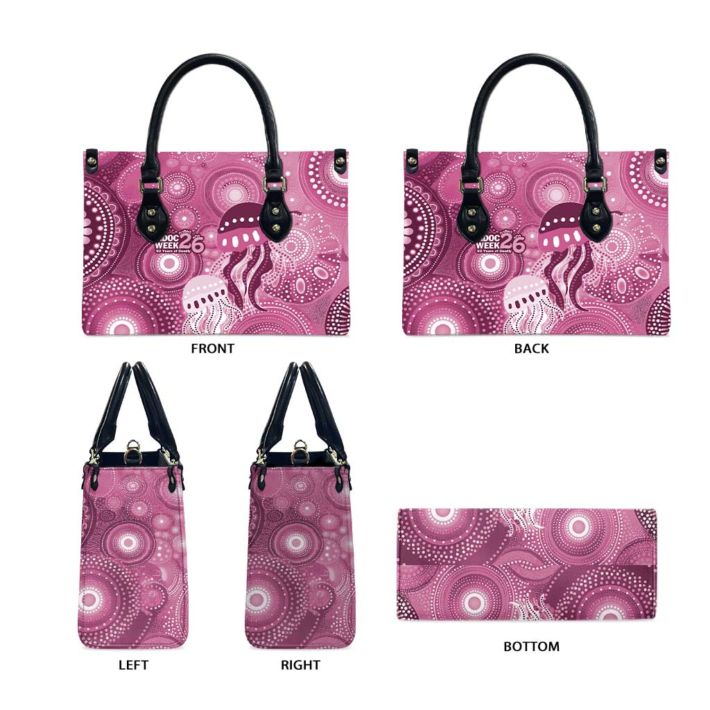 NAIDOC Deadly 50 Years Leather Bag Jellyfish Aboriginal Culture Inspired Pink