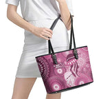 NAIDOC Deadly 50 Years Leather Tote Bag Jellyfish Aboriginal Culture Inspired Pink
