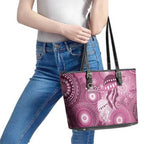 NAIDOC Deadly 50 Years Leather Tote Bag Jellyfish Aboriginal Culture Inspired Pink