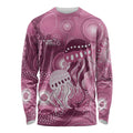 NAIDOC Deadly 50 Years Long Sleeve Shirt Jellyfish Aboriginal Culture Inspired Pink