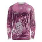 NAIDOC Deadly 50 Years Long Sleeve Shirt Jellyfish Aboriginal Culture Inspired Pink