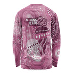NAIDOC Deadly 50 Years Long Sleeve Shirt Jellyfish Aboriginal Culture Inspired Pink