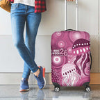 NAIDOC Deadly 50 Years Luggage Cover Jellyfish Aboriginal Culture Inspired Pink