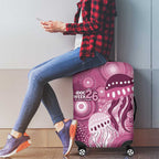 NAIDOC Deadly 50 Years Luggage Cover Jellyfish Aboriginal Culture Inspired Pink