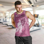 NAIDOC Deadly 50 Years Men Tank Top Jellyfish Aboriginal Culture Inspired Pink